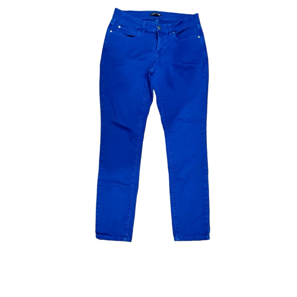 Eileen Fisher Blue Slim Ankle Jeans organic cotton 2 USA royal boho stretch